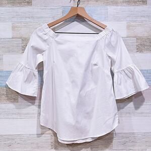 White House Black Market Off The Shoulder Top 3/4 Flare Sleeve Womens XXSP